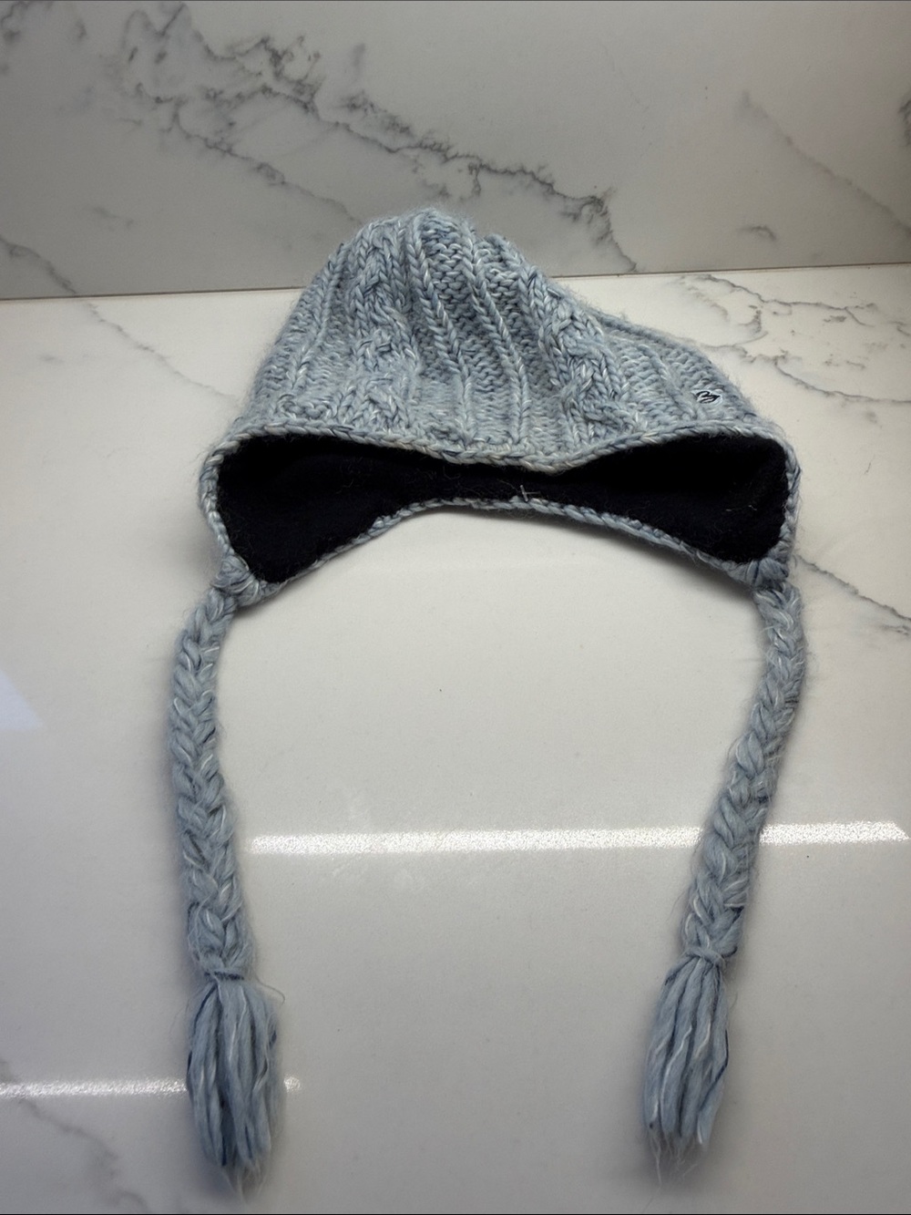 Bula Knit Earflap Beanie Hat - Light Blue